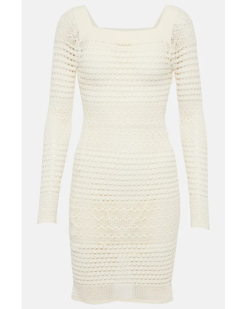 Tom Ford Minikleid aus Haekelstrick Weiss