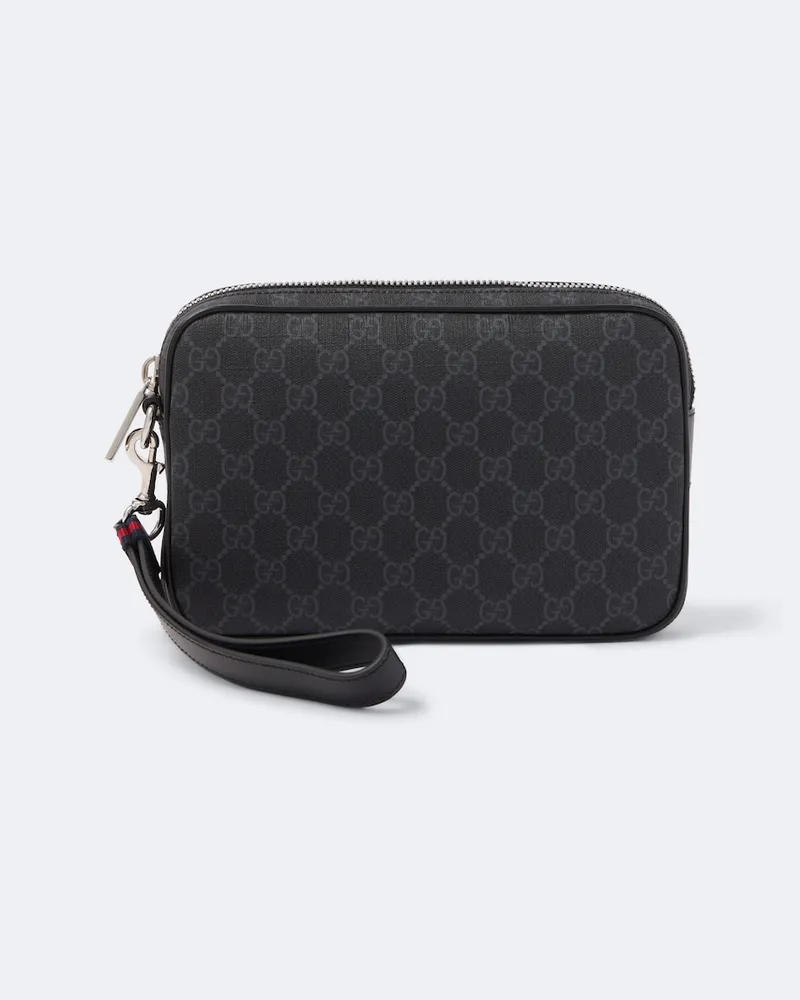Gucci Pouch Small aus GG-Canvas Schwarz