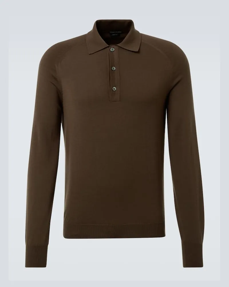 Tom Ford Polopullover aus Wolle Braun