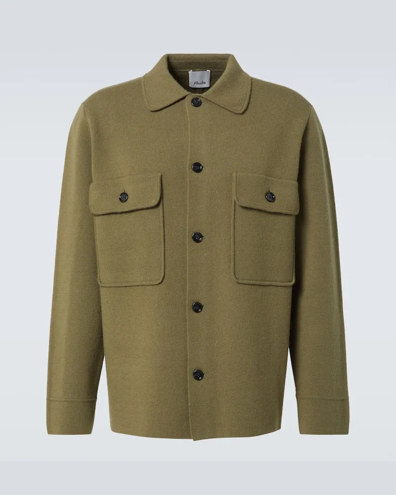 ALLUDE Hemdjacke aus Wolle und Kaschmir Grün