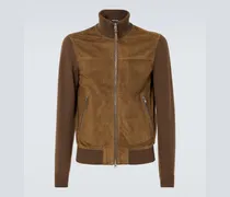 Jacke aus Veloursleder und Wolle