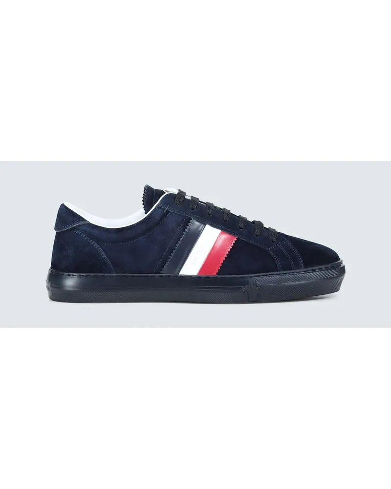 Moncler Sneakers New Monaco aus Veloursleder Blau