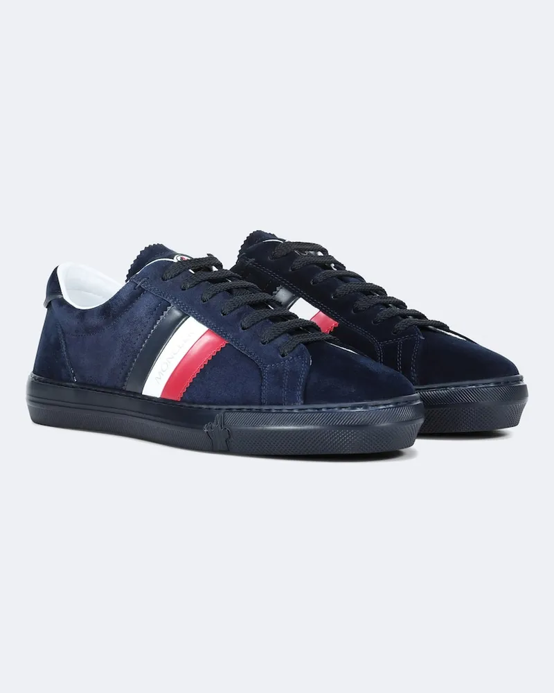 Moncler Sneakers New Monaco aus Veloursleder Blau