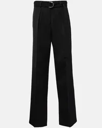 Jil Sander Weite High-Rise-Hose aus Woll-Gabardine Schwarz