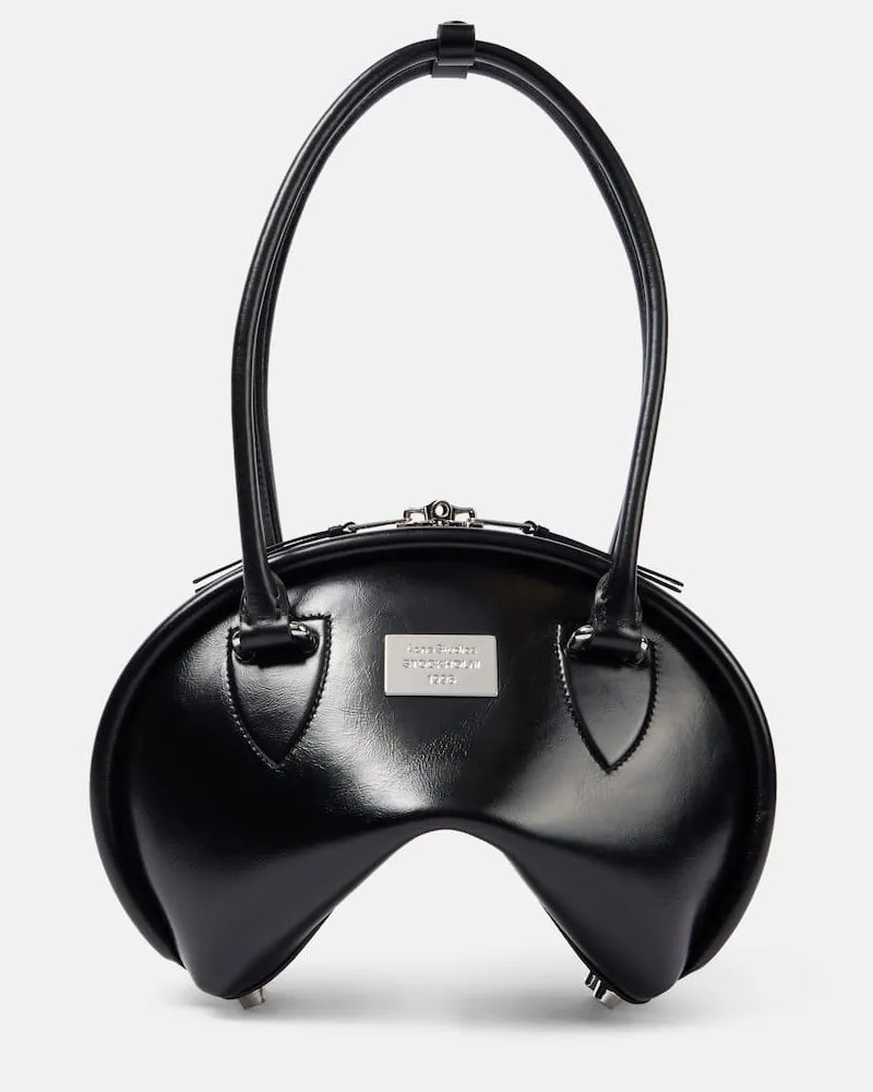 Acne Studios Schultertasche Bowlina Mini aus Leder Schwarz