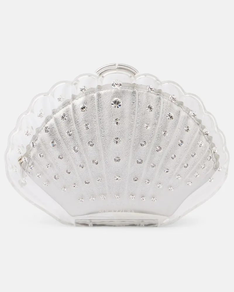 Aquazzura Clutch Crystal Shell mit Kristallen Transparent