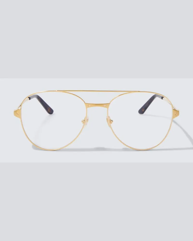 Cartier Aviator-Brille Santos De Cartier Gold