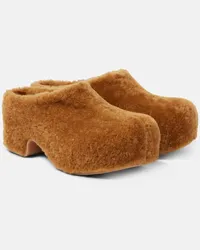 Dries van Noten Clogs aus Faux Fur Braun