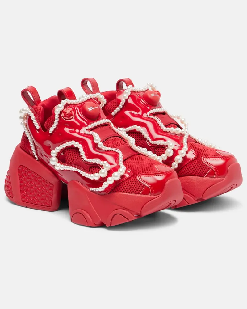 Noir Kei Ninomiya X Reebok Verzierte Plateau-Sneakers Rot