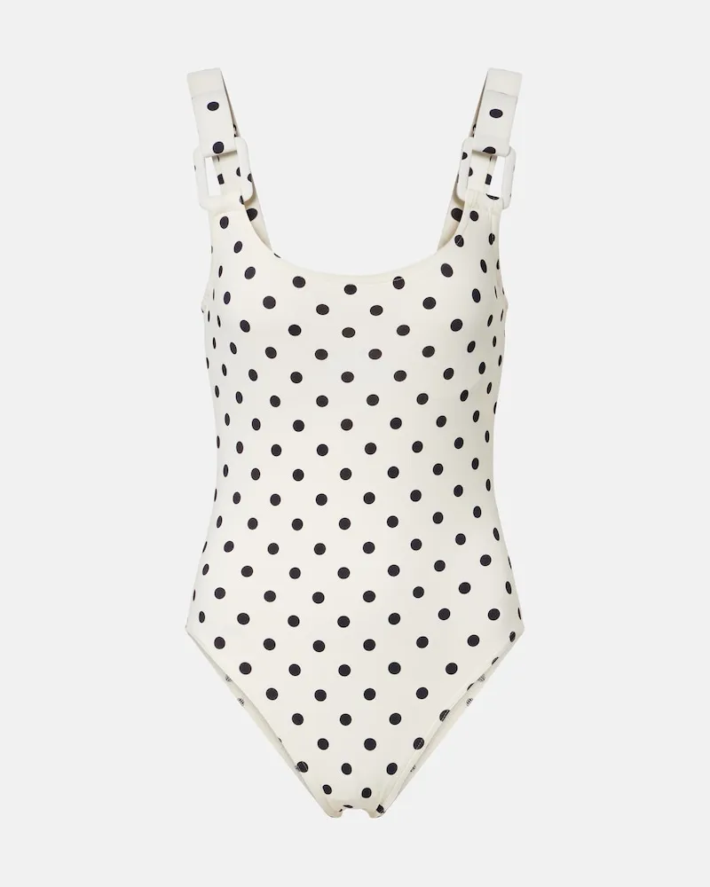 Karla Colletto Badeanzug mit Polka-Dots Weiß