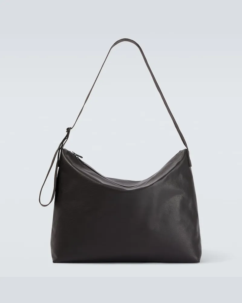 Christophe Lemaire Messenger Bag Folio Large aus Leder Braun