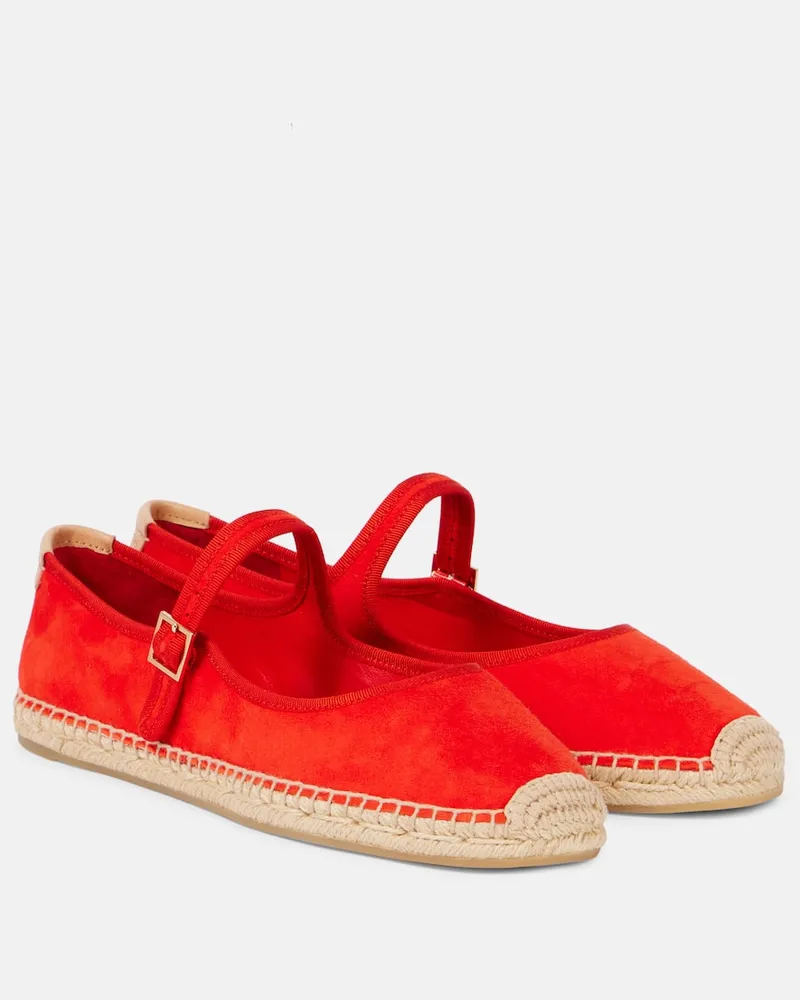 Tory Burch Mary-Jane-Ballerinas aus Veloursleder Rot
