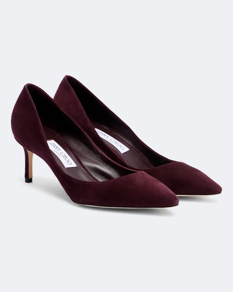 Jimmy Choo Pumps Romy 60 aus Veloursleder Burgunderrot