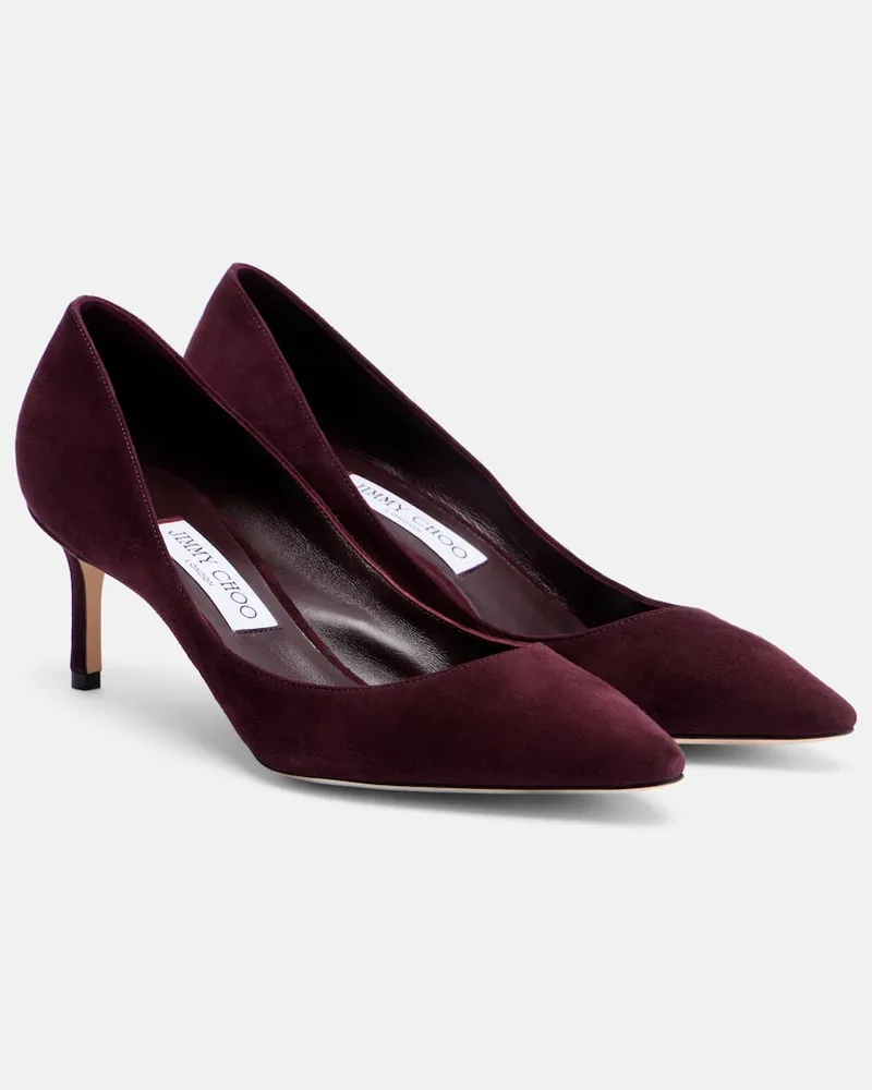 Jimmy Choo Pumps Romy 60 aus Veloursleder Burgunderrot