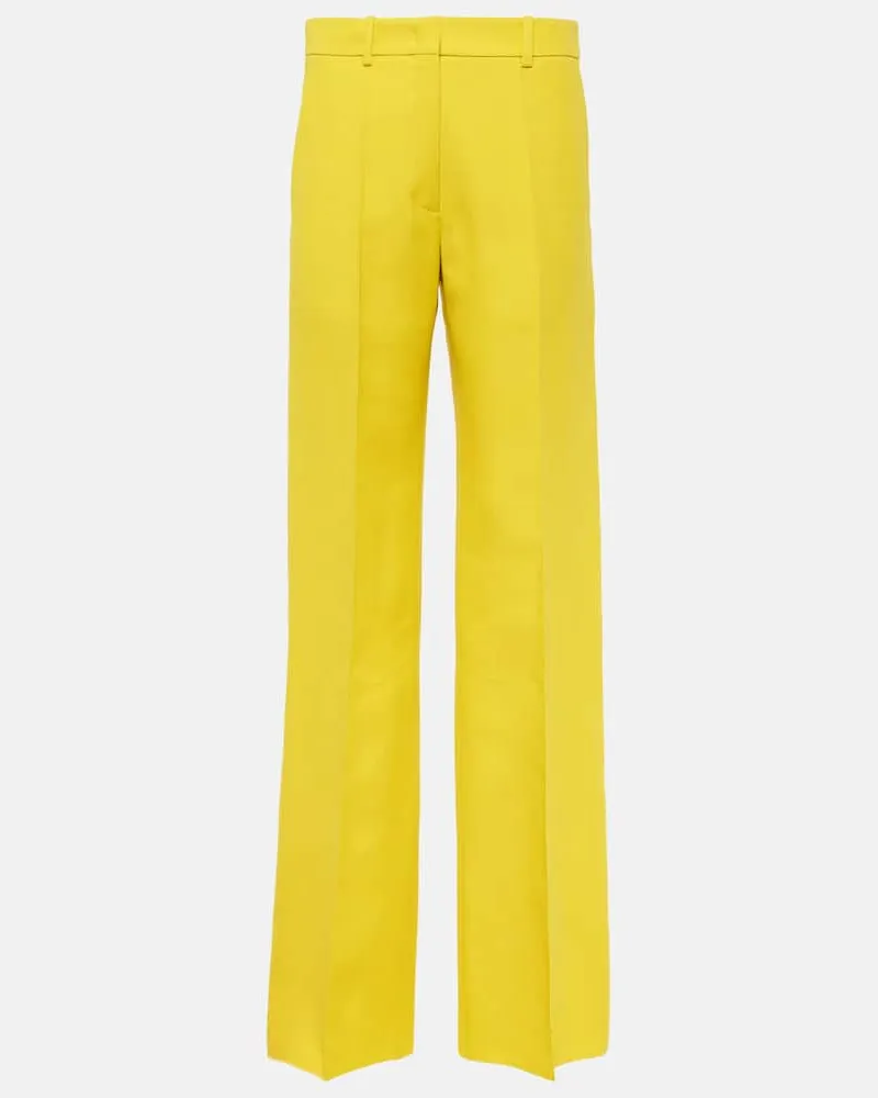 Valentino Garavani Gerade High-Rise-Hose aus Crepe Couture Gelb