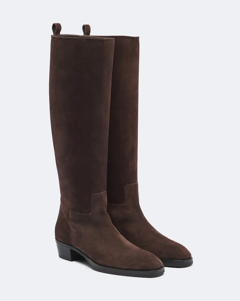 Jimmy Choo Stiefel Mave aus Veloursleder Braun