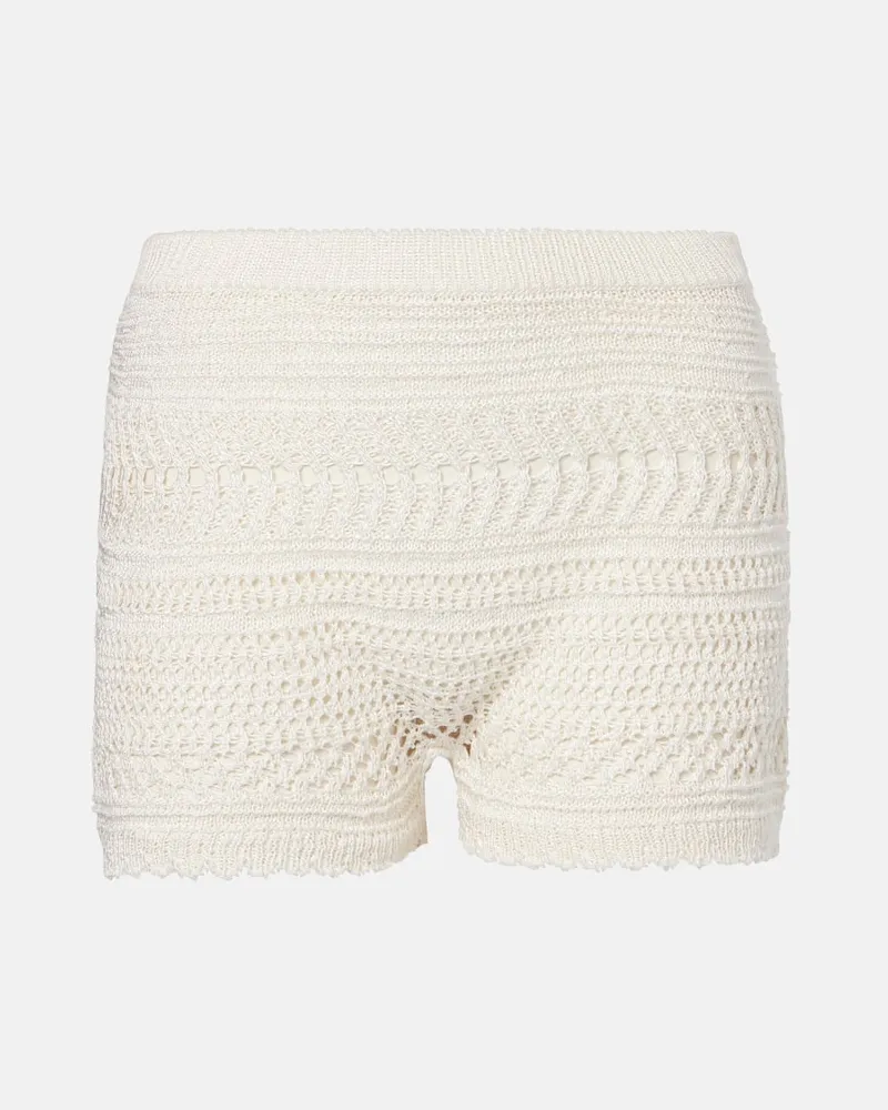 Ralph Lauren Shorts aus Häkelstrick Weiß