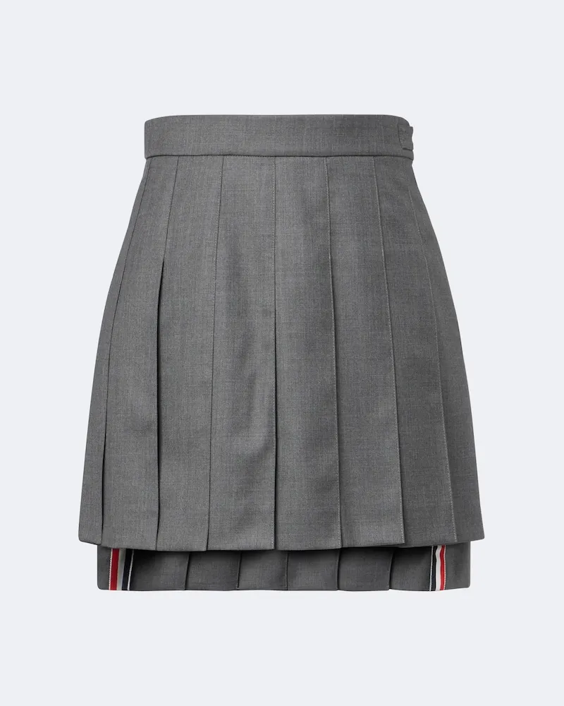 Thom Browne Minirock aus Wolle Grau