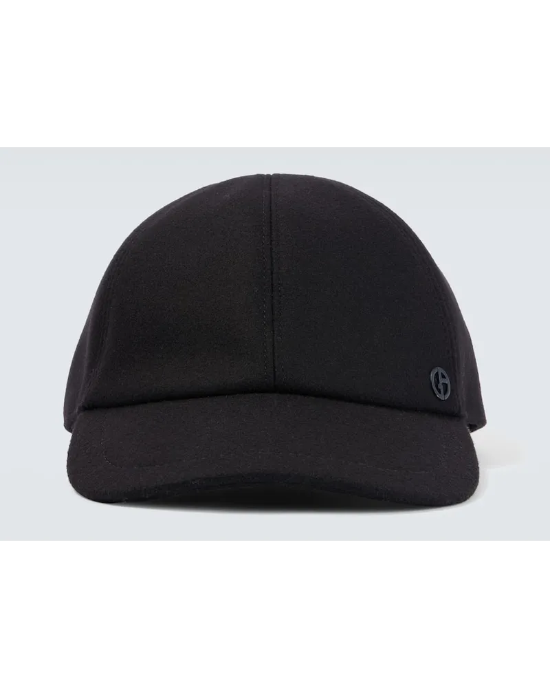 Giorgio Armani Baseballcap aus einem Wollgemisch Schwarz