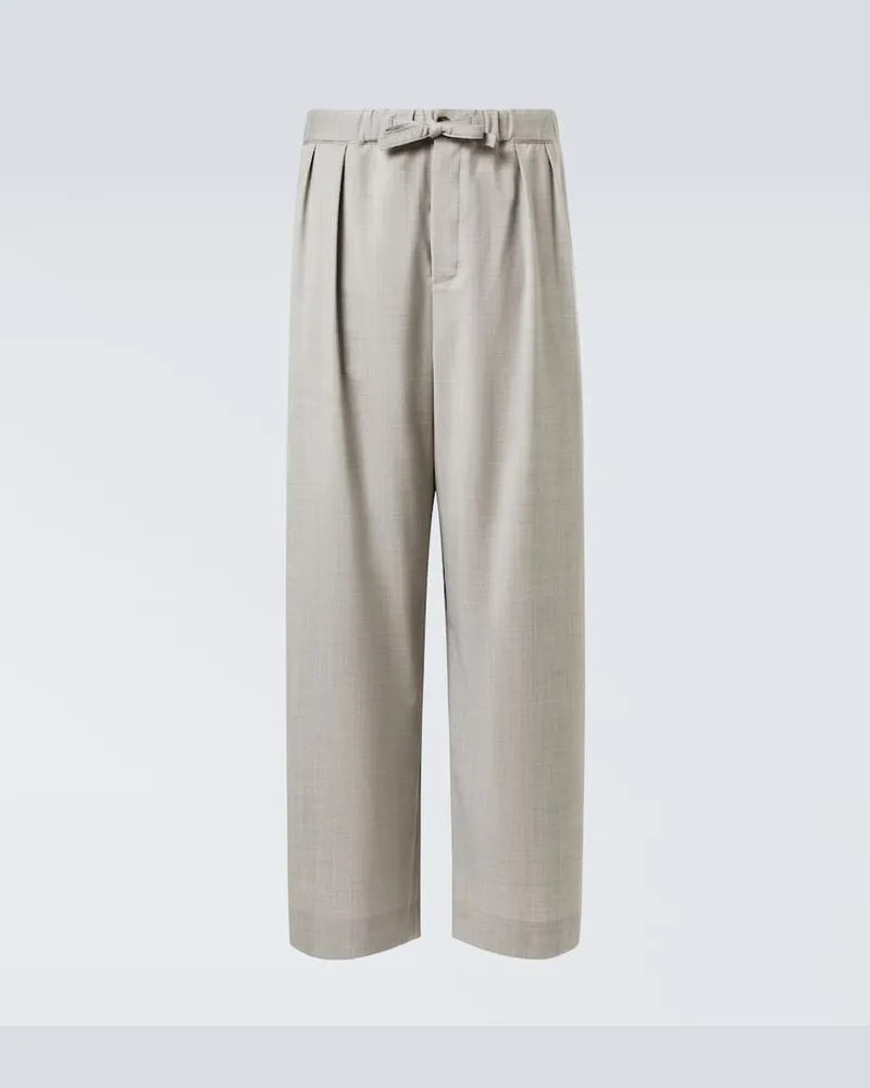 Loewe Weite Hose aus Wolle Grau
