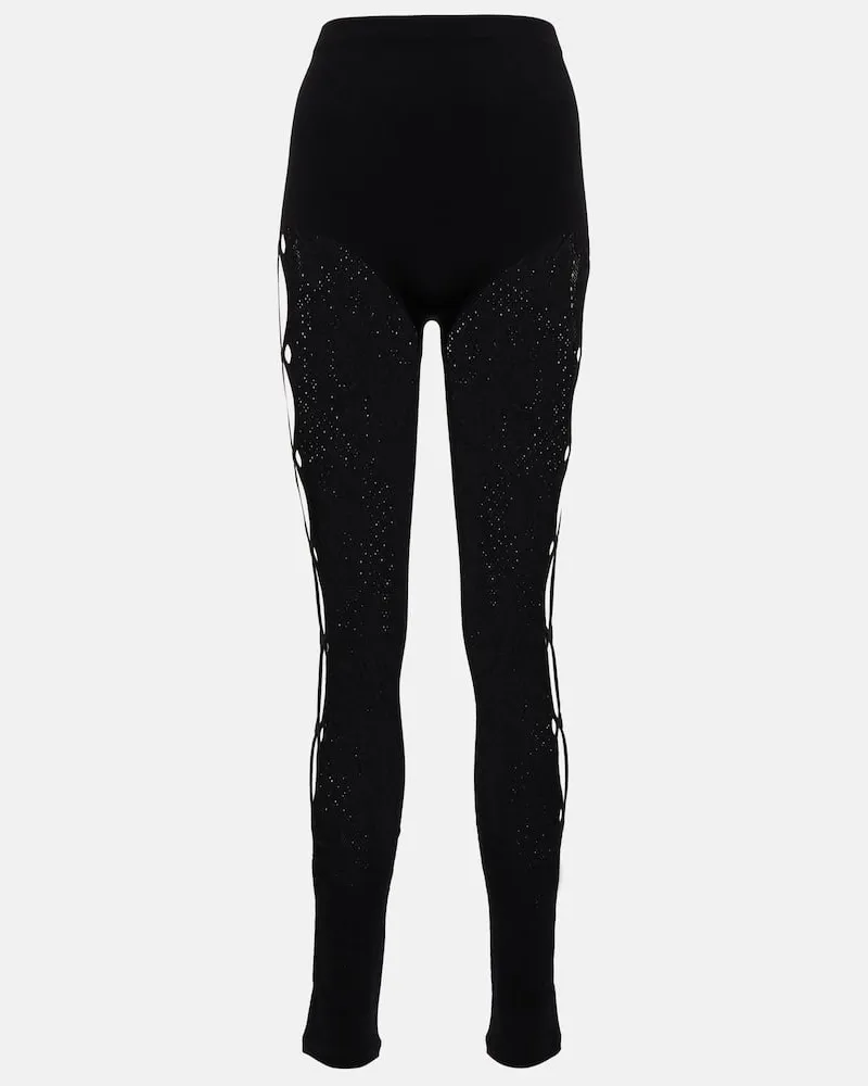 ATTICO Leggings aus Spitze Schwarz