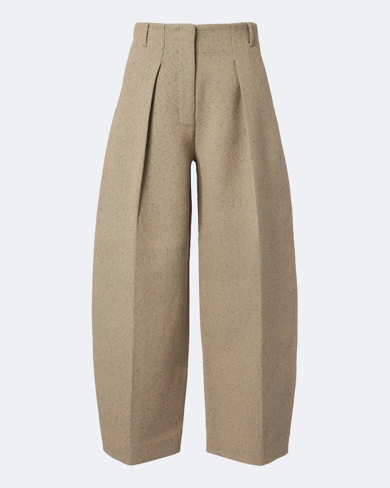 Jacquemus Barrel-Leg Hose Ovalo Beige