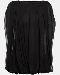 Rick Owens Top aus Seidenchiffon Schwarz