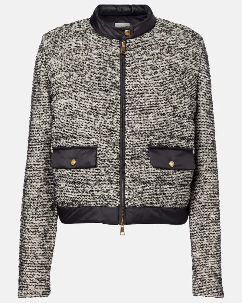 Moncler Daunenjacke mit Wolle Schwarz