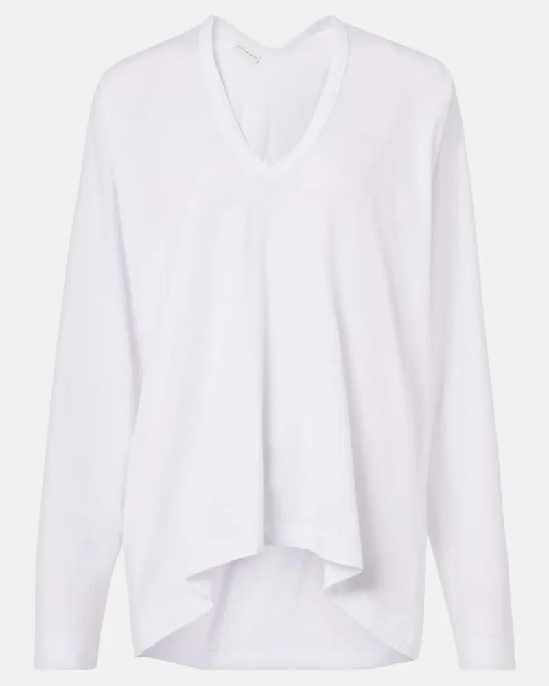 Dries van Noten Longsleeve aus Baumwoll-Jersey Weiß