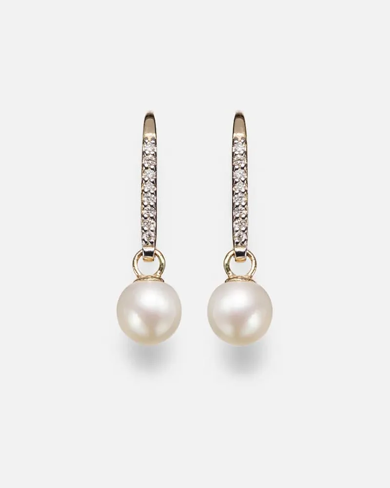 MATEO Ohrringe aus 14kt Gelbgold mit Diamanten und Perlen Gold