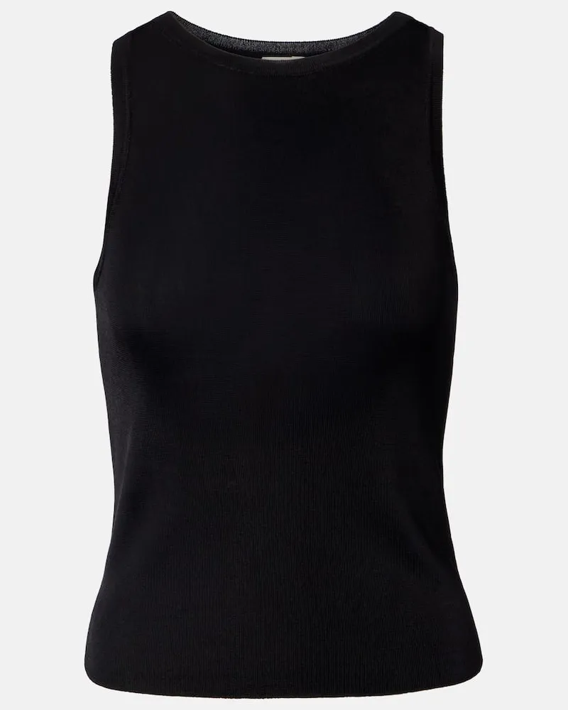 Saint Laurent Tanktop aus Rippstrick Schwarz