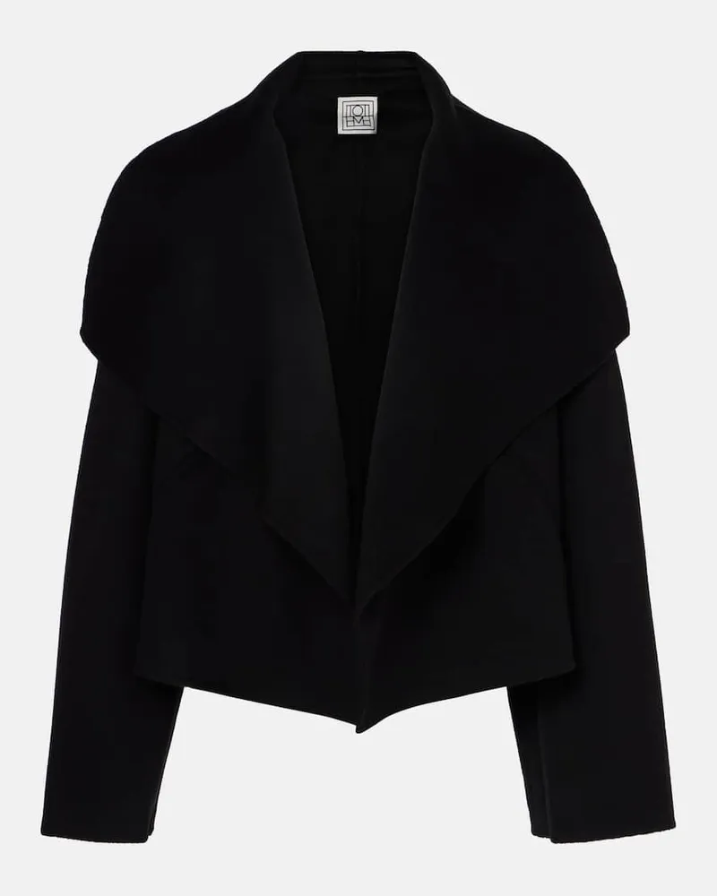 Totême Cropped-Jacke Signature aus Woll-Doublé Schwarz