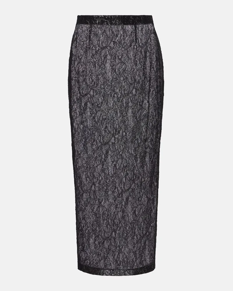 WARDROBE.NYC Midirock aus Spitze Schwarz