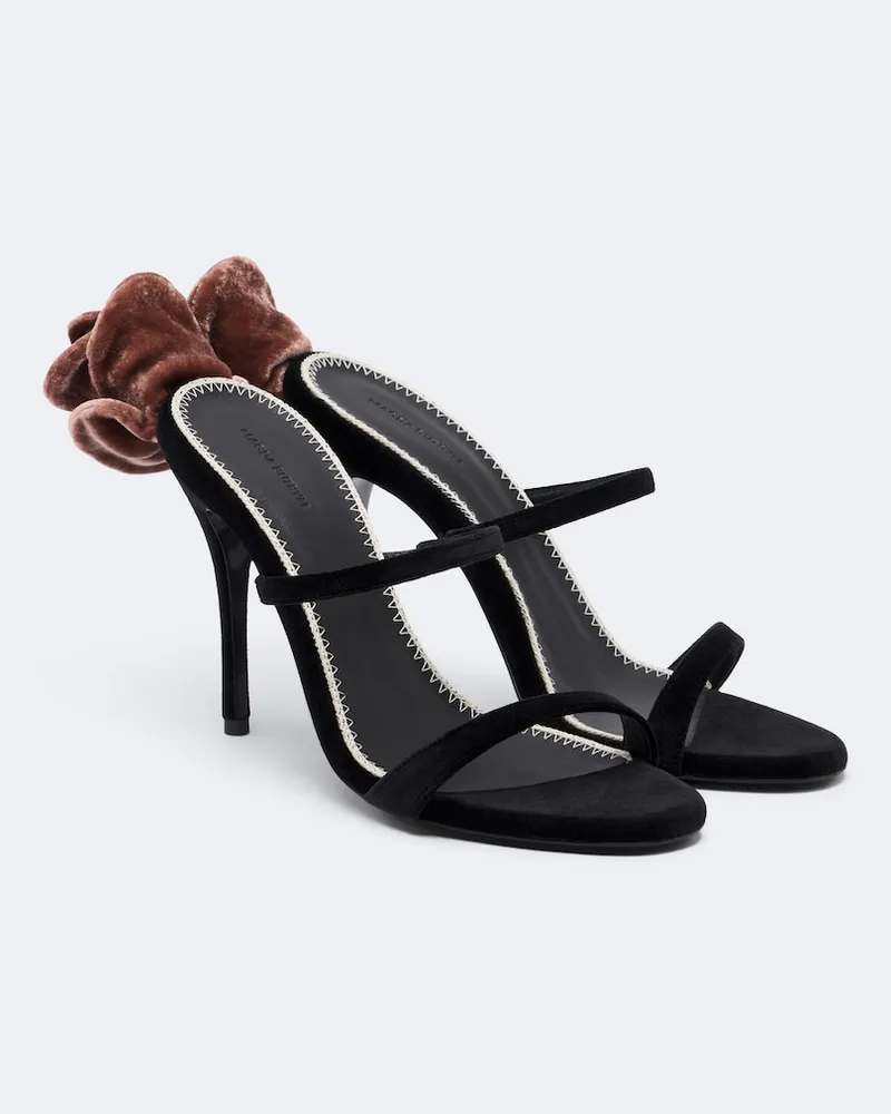 Magda Butrym Sandalen aus Samt Schwarz