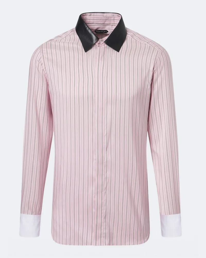 Tom Ford Hemd aus Seide mit Leder Rosa