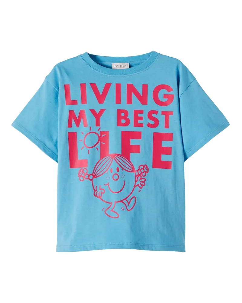 Gucci X Mr. Men T-Shirt Little Miss aus Baumwoll-Jersey Blau