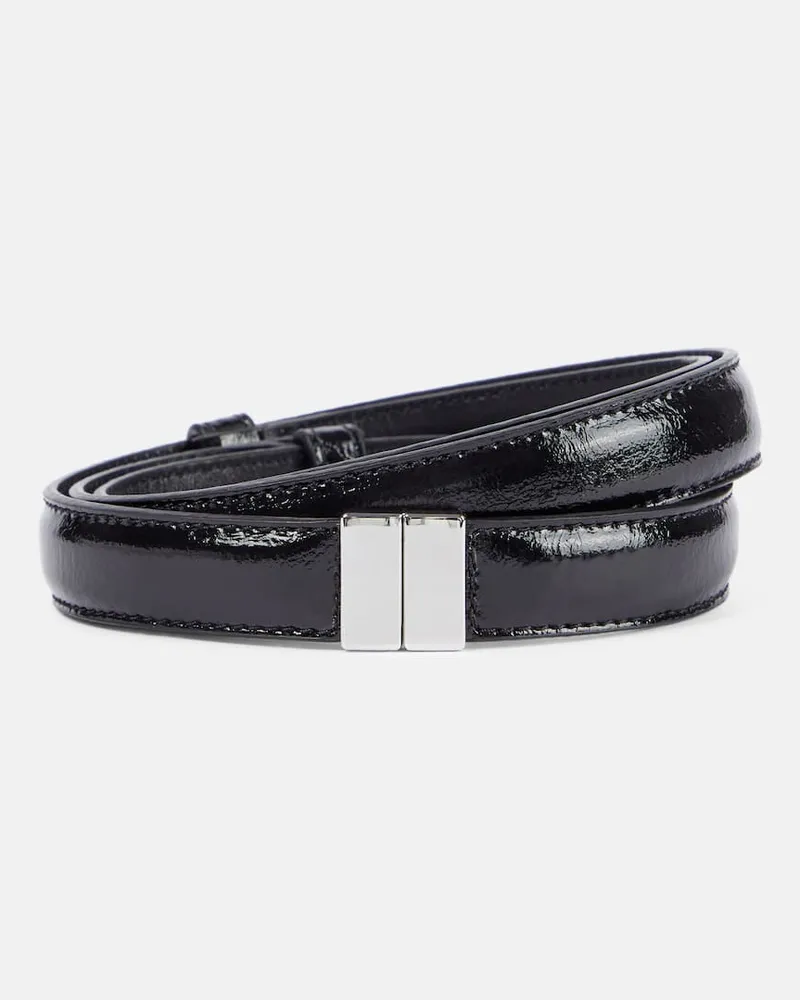 Totême Gürtel aus Lackleder Schwarz