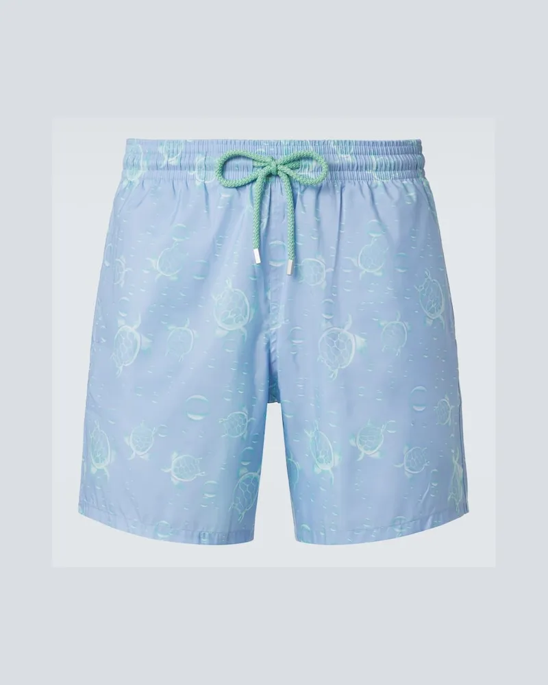 Vilebrequin Badeshorts Mahina mit Print Blau
