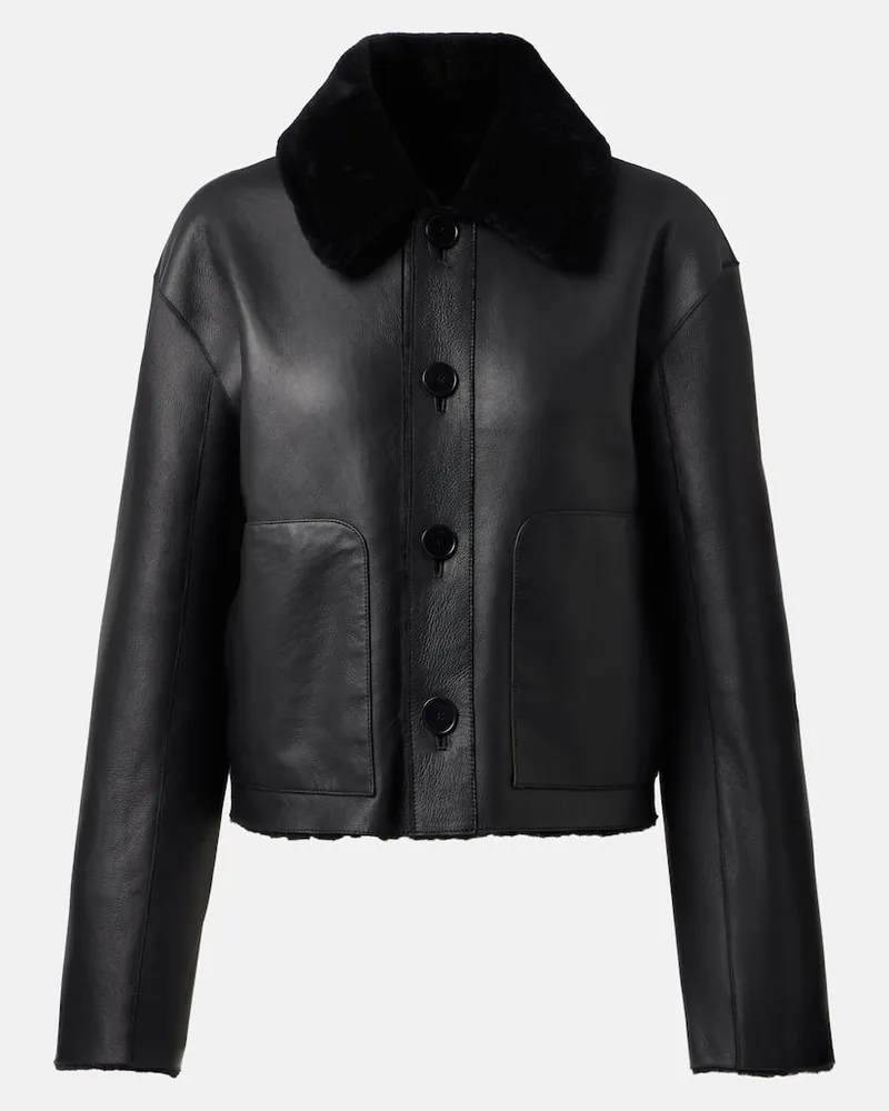 Joseph Wendbare Jacke aus Shearling und Leder Schwarz