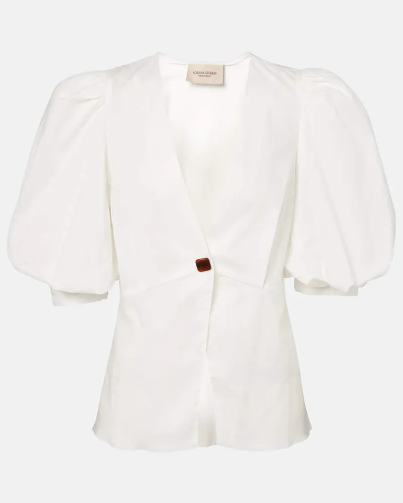 Adriana Degreas Cropped-Bluse Solid aus Baumwolle Weiß