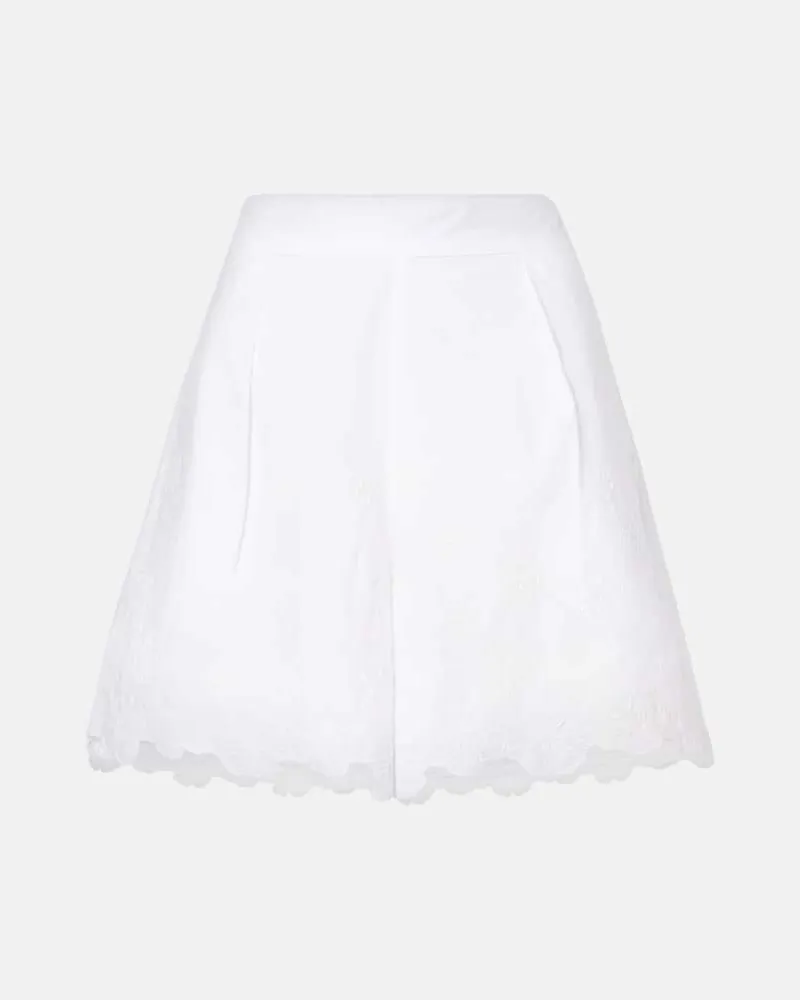 Juliet Dunn Bestickte Shorts aus Baumwolle Weiß
