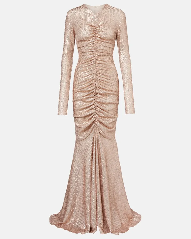 Norma Kamali Robe mit Pailletten Gold