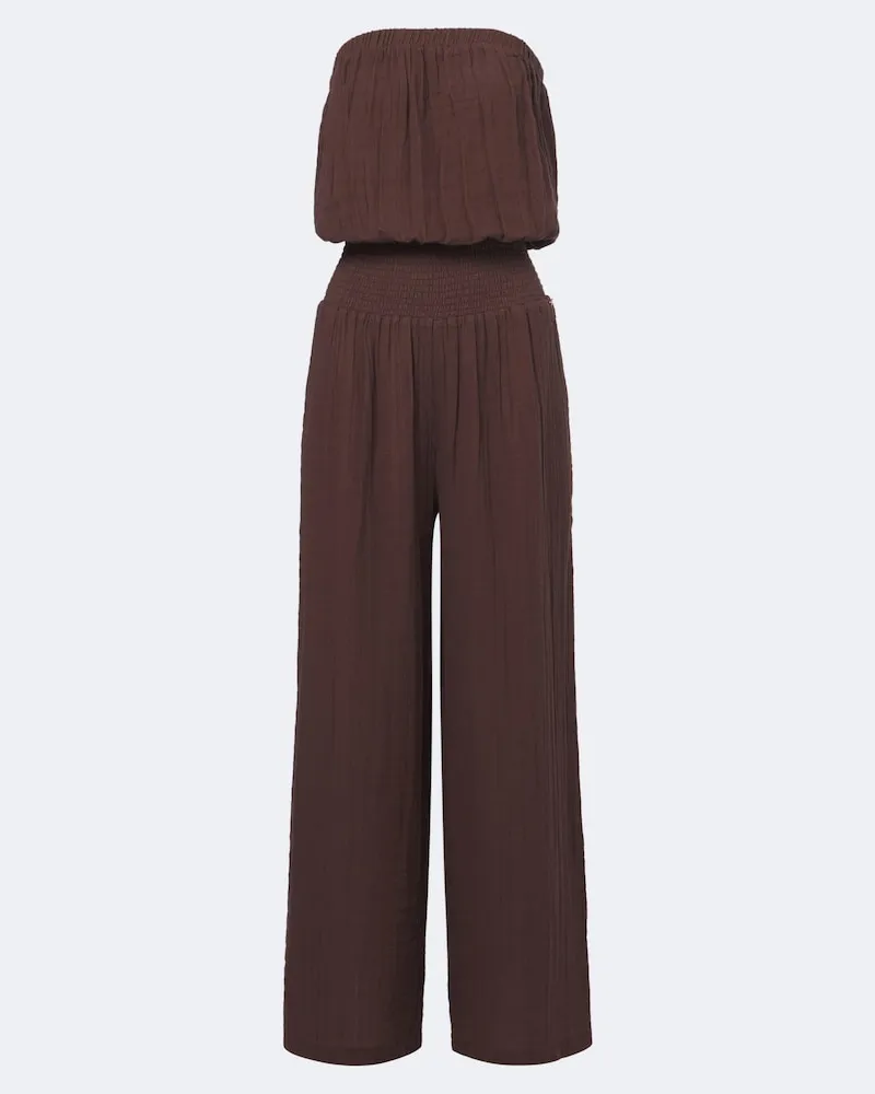 Melissa Odabash Jumpsuit Naomie aus Baumwolle Braun