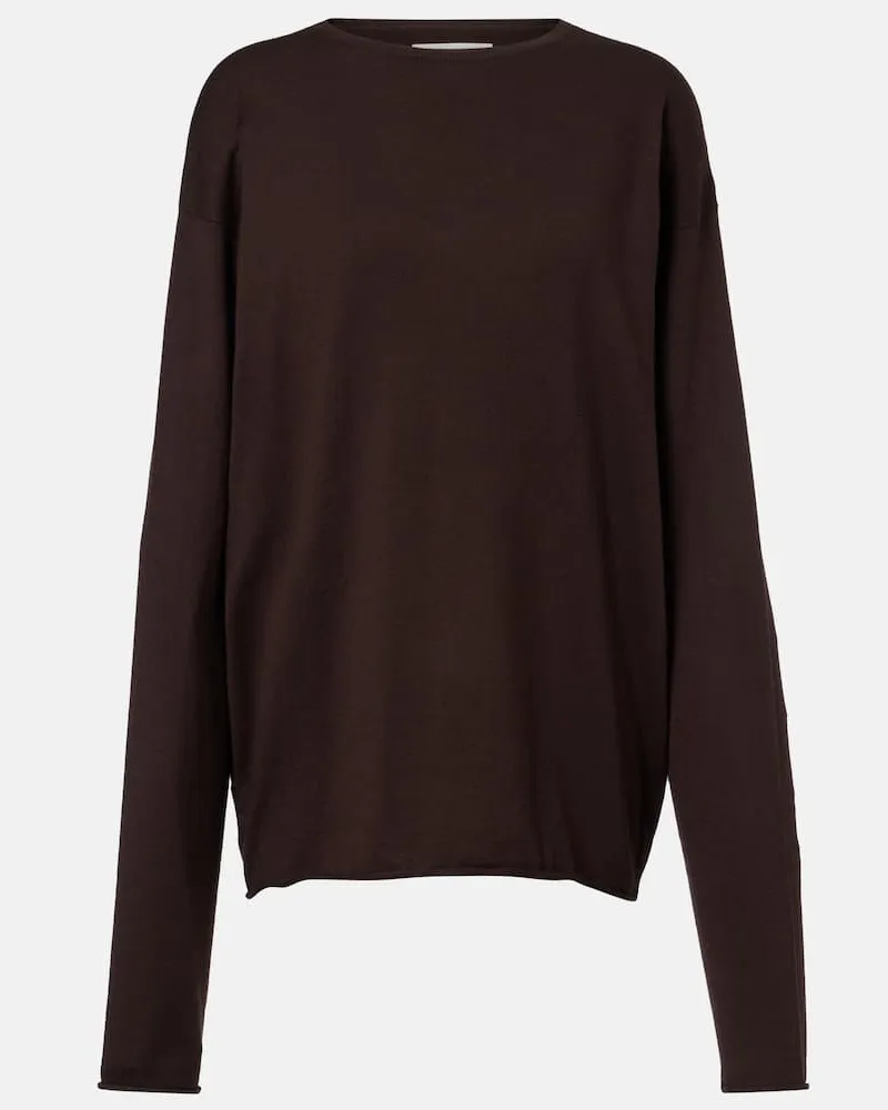 extreme cashmere Pullover N°347 Aries aus Baumwolle und Kaschmir Braun