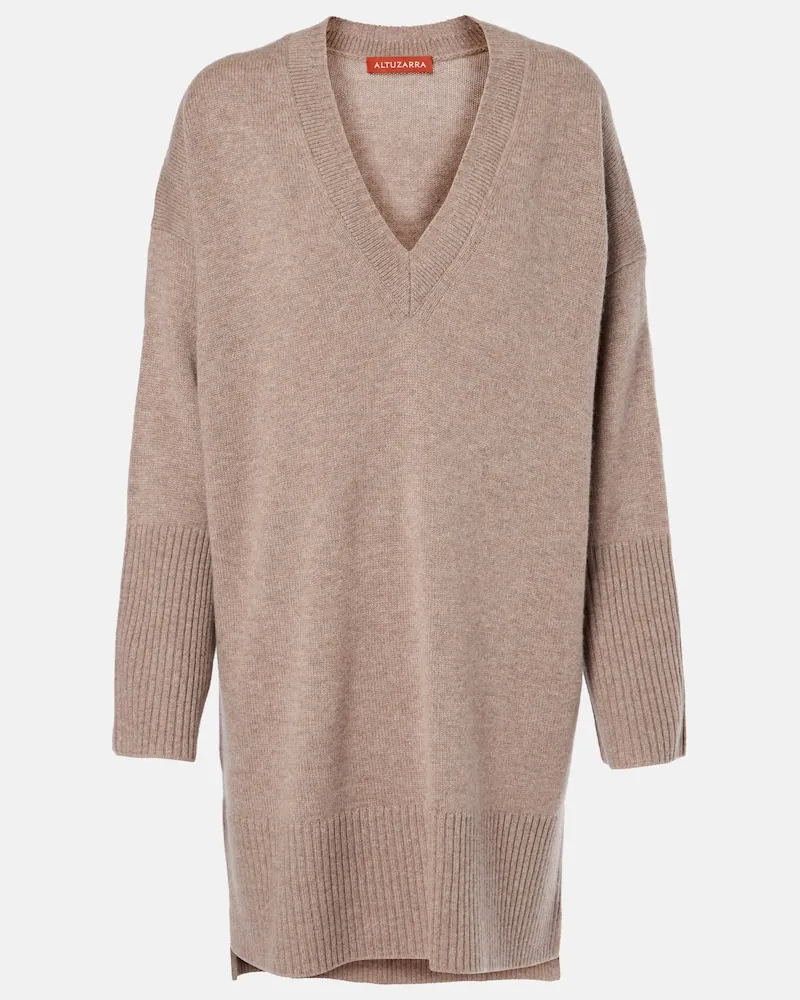 Altuzarra Pulloverkleid Annie aus Wolle und Kaschmir Beige