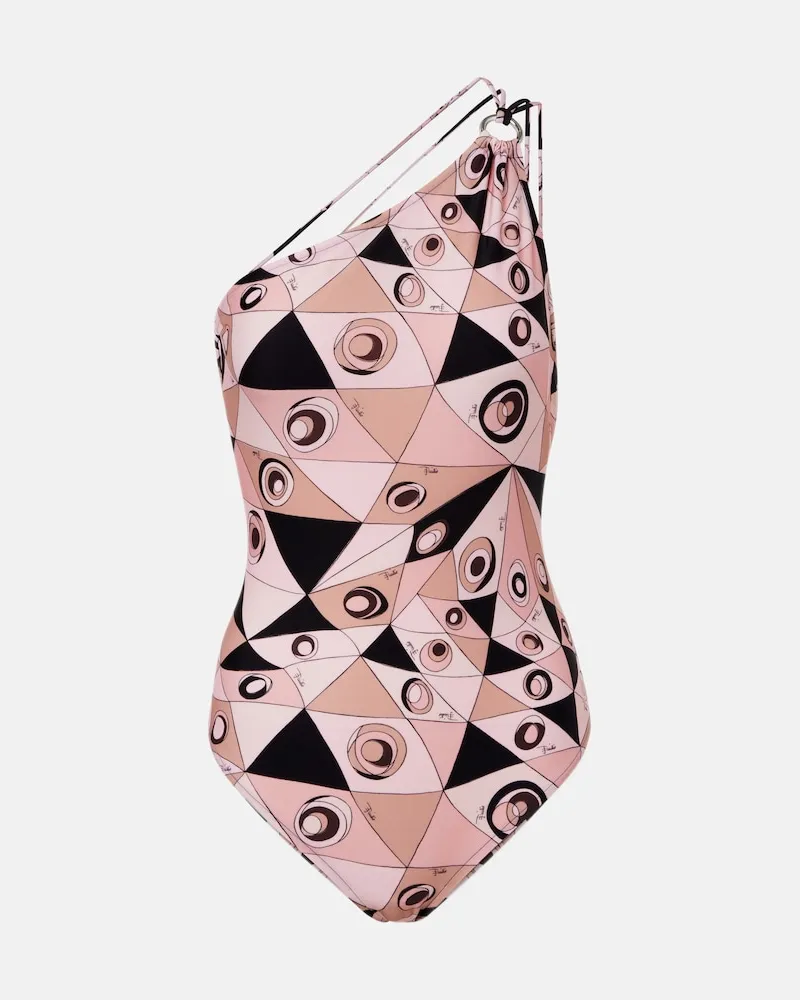 Emilio Pucci One-Shoulder-Badeanzug Occhi Rosa