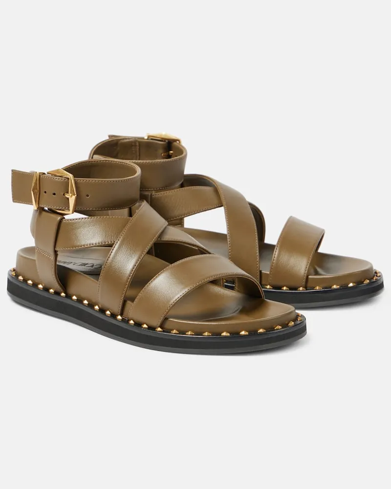 Jimmy Choo Sandalen Blaise aus Leder Grün