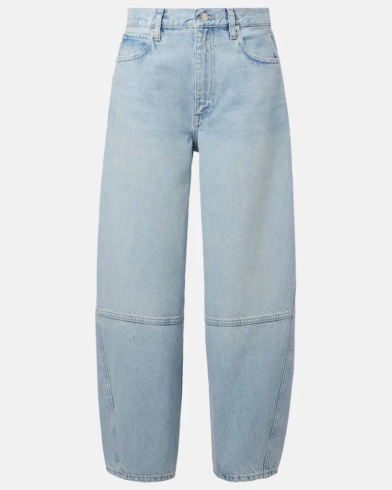 Frame Denim Wide-Leg Jeans Twisted Blau