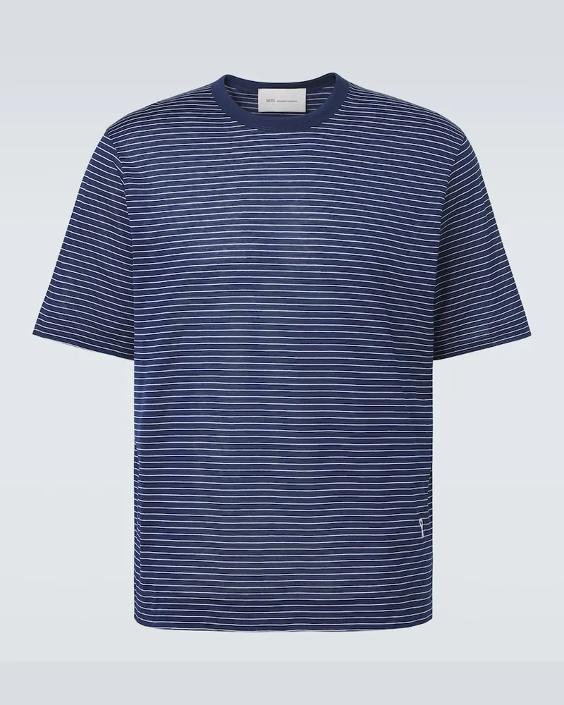 AMI Paris T-Shirt aus Baumwoll-Jersey Blau