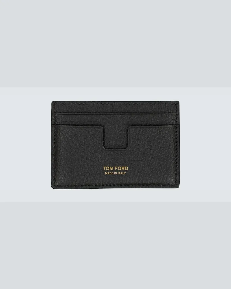 Tom Ford Kartenetui T Line aus Leder Schwarz